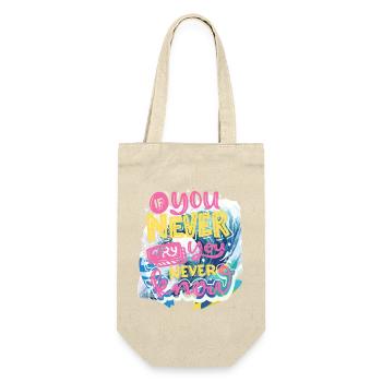 NEVER GIVE UP - Gift Bag for Bottles - nature - Front