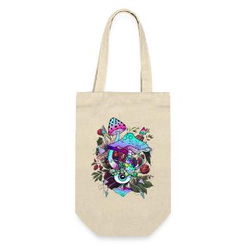 Magic Mushroom Psychedelic Pilz Augen Kunst - Geschenkbeutel für Flaschen - Natur - Vorne