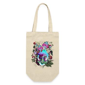 Psychedelischer Pilz mit Auge und Blumen - Geschenkbeutel für Flaschen - Natur - Vorne