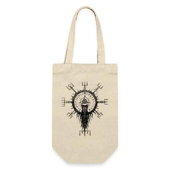 Vegvisir Wotansknoten Wikinger Runen Kompass - Geschenkbeutel für Flaschen - Natur - Vorne