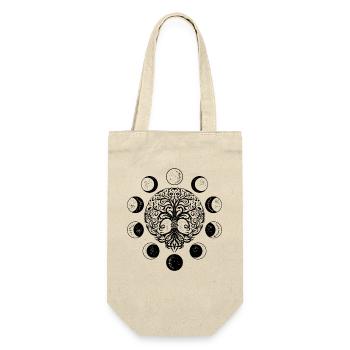 Ygdrassil Mondphasen Witchcraft Occult Lebensbaum - Geschenkbeutel für Flaschen - Natur - Vorne