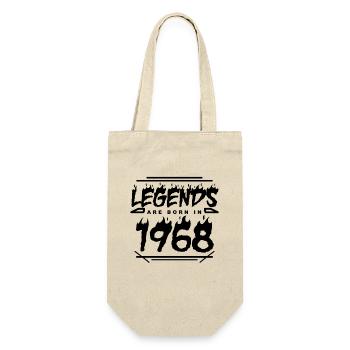 1968 - Jahrgang 1968 - Baujahr 1968 - Geschenkbeutel für Flaschen - Natur - Vorne