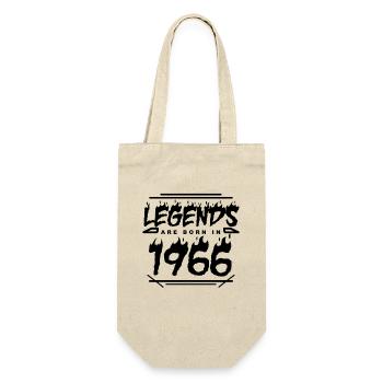 1966 - Jahrgang 1966 - Baujahr 1966 - Geschenkbeutel für Flaschen - Natur - Vorne