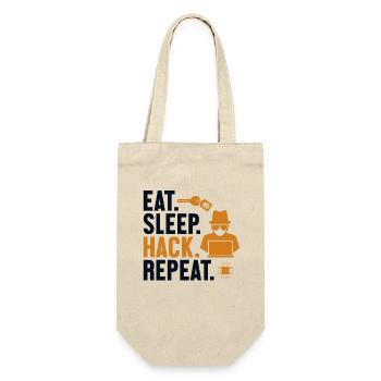 Eat Sleep Hack Repeat Social Engineering Phishing - Geschenkbeutel für Flaschen - Natur - Vorne