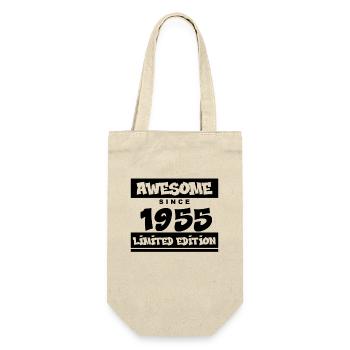 1955 - Jahrgang 1955 - Fantastisch seit 1955 - Geschenkbeutel für Flaschen - Natur - Vorne