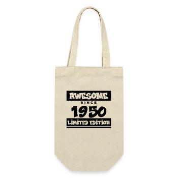 1950 - Jahrgang 1950 - Fantastisch seit 1950 - Geschenkbeutel für Flaschen - Natur - Vorne