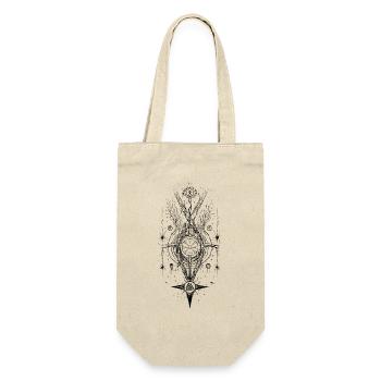 Vegvisir Wikinger Runen Kompass Okkult Symbolik - Geschenkbeutel für Flaschen - Natur - Vorne