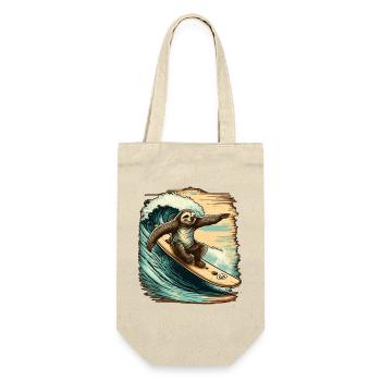 Surfing sloth has fun in the waves - Gift Bag for Bottles - nature - Front