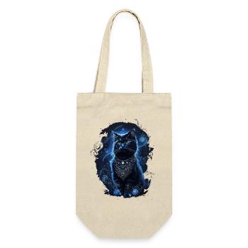 Chat noir dans le chat magique au clair de lune - Sac à bouteille - nature - Devant