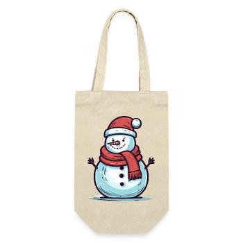 Ich bin der coolste Schneemann - Geschenkbeutel für Flaschen - Natur - Vorne