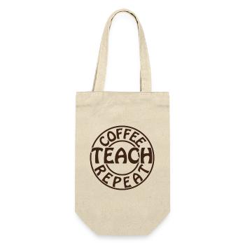 Coffee Teach Repeat - Geschenkbeutel für Flaschen - Natur - Vorne