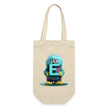 Monstre moelleux avec la lettre E - Sac à bouteille - nature - Devant