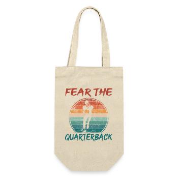Quarterback American Football Retro - Geschenkbeutel für Flaschen - Natur - Vorne