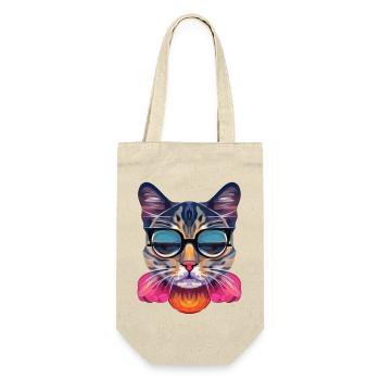 Chat Classe avec lunettes de Soleil - Sac à bouteille - nature - Devant
