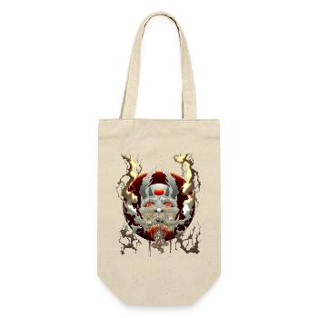 Oni Dämon Maske - Geschenkbeutel für Flaschen - Natur - Vorne