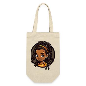 Lebendige Kinderportrait Illustration - Geschenkbeutel für Flaschen - Natur - Vorne