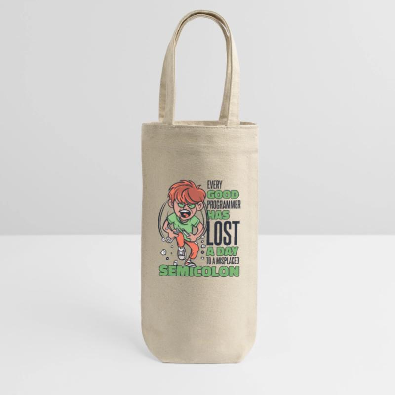 Has Lost A Day To A Misplaced Semicolon Coder Gift Bag for Bottles