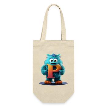 Monstre bleu avec P géant - Sac à bouteille - nature - Devant