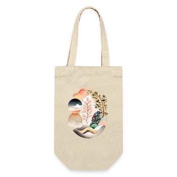 Œuf Japandi, design rond dans le style japandi - Sac à bouteille - nature - Devant