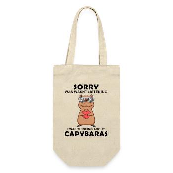 Capybara Wasserschwein Capybaras - Geschenkbeutel für Flaschen - Natur - Vorne