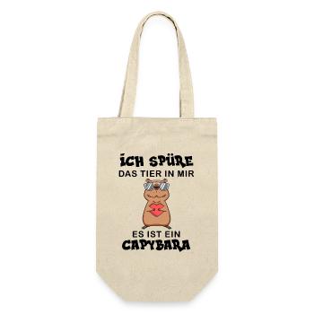 Capybara Wasserschwein Capybaras - Geschenkbeutel für Flaschen - Natur - Vorne
