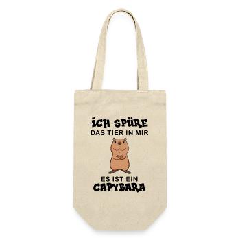 Capybara Wasserschwein Capybaras - Geschenkbeutel für Flaschen - Natur - Vorne
