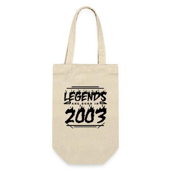 Legende 2003 - Jahrgang 2003 - Baujahr 2003 - Geschenkbeutel für Flaschen - Natur - Vorne