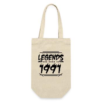 Legende 1991 - Jahrgang 1991 - Baujahr 1991 - Geschenkbeutel für Flaschen - Natur - Vorne