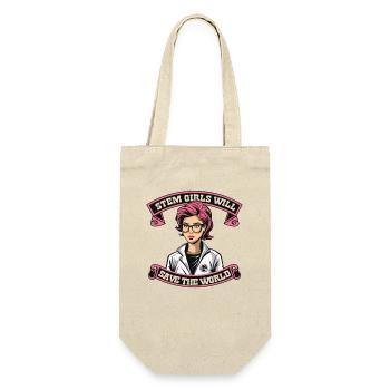 STEM Girls Will Save The World STEM Scientist - Gift Bag for Bottles - nature - Front