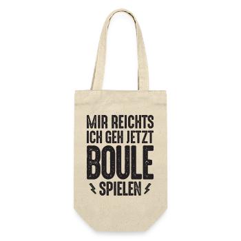 Mir reichts ich geh jetzt Boule spielen Petanque - Geschenkbeutel für Flaschen - Natur - Vorne