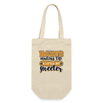 Baker Making Life Little Bit Sweeter Bakery - Gift Bag for Bottles - nature - Front