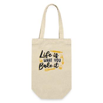 Life Is What You Bake It Bakery Confectioner Baker - Gift Bag for Bottles - nature - Front
