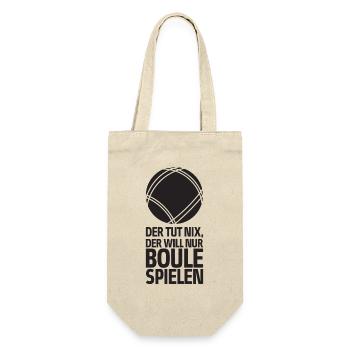 Der tut nix der will nur Boule spielen Petanque - Geschenkbeutel für Flaschen - Natur - Vorne