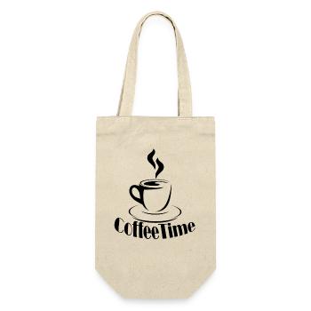 Coffee Time - Geschenkbeutel für Flaschen - Natur - Vorne