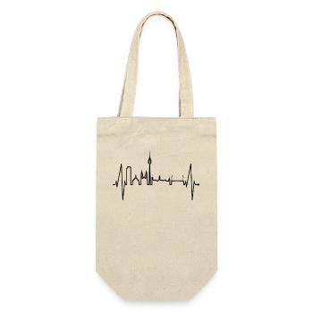 Nuremberg Skyline Heartbeat Fan Heart Love Nuremberg - Gift Bag for Bottles - nature - Front