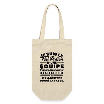 Je suis le fier patron d'une équipe - Sac à bouteille - nature - Devant