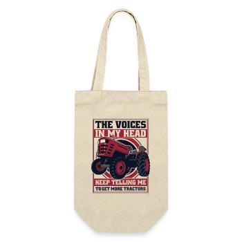 Voices In Head Telling Me Get More Tractors Bauer - Geschenkbeutel für Flaschen - Natur - Vorne