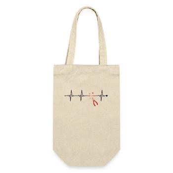 Electrician Heartbeat Elektroinstallateur - Gift Bag for Bottles - nature - Front