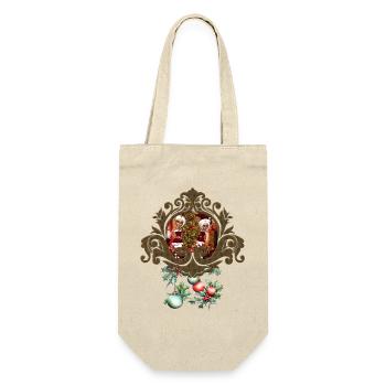Père Noël et lutins après le travail. - Sac à bouteille - nature - Devant
