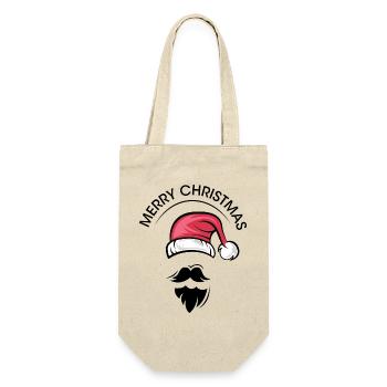 Merry Christmas Symbol xmas Santa Claus Graphic - Gift Bag for Bottles - nature - Front