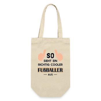 So sieht ein cooler Fußballer aus Fußballspieler - Geschenkbeutel für Flaschen - Natur - Vorne