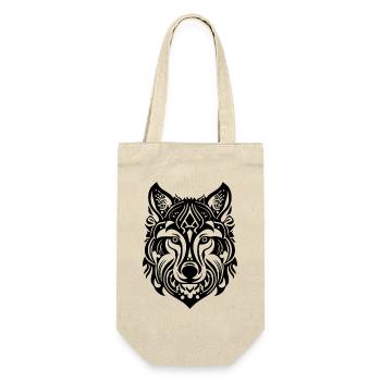 Tête de loup noir - Sac à bouteille - nature - Devant