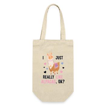 I just really like Alpacas Huacaya Pako Lama - Gift Bag for Bottles - nature - Front