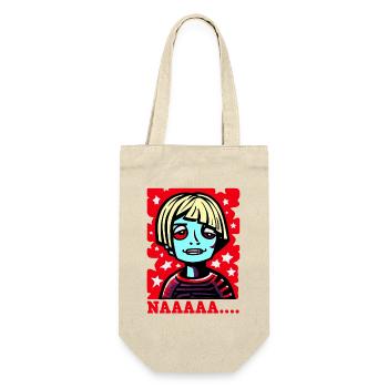 Manga Cartoon Anime Figur: Verblüfft und Nein - Geschenkbeutel für Flaschen - Natur - Vorne