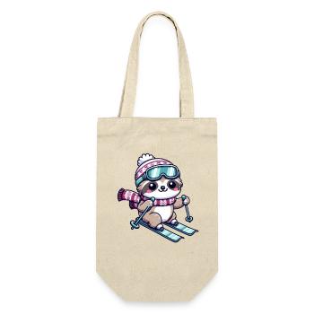 Mignon Bande Dessinée Paresseux Ski - Sac à bouteille - nature - Devant