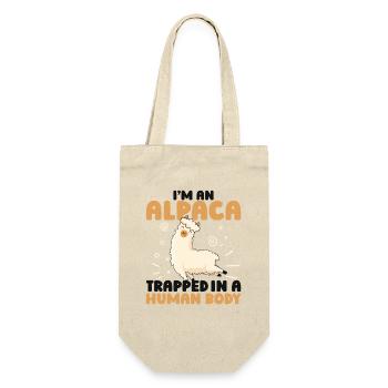 I'm An Alpaca Trapped In A Human Body Huacaya - Gift Bag for Bottles - nature - Front
