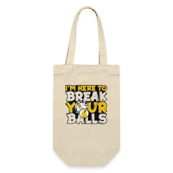 I'm Here To Break Your Balls Billardtisch - Geschenkbeutel für Flaschen - Natur - Vorne