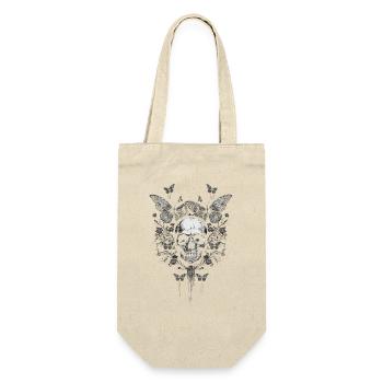 Fairycore Fairy Grunge Aestethic Totenkopf Gothik - Geschenkbeutel für Flaschen - Natur - Vorne