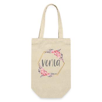 Venla Girl Name Baby Gift - Gift Bag for Bottles - nature - Front