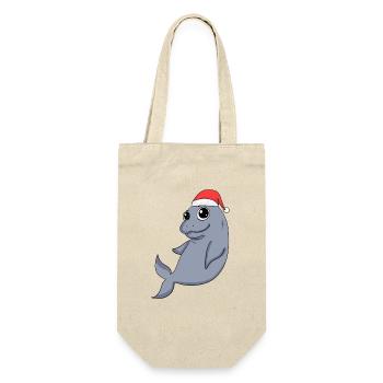 Dugong Weihnachten - Geschenkbeutel für Flaschen - Natur - Vorne
